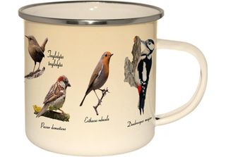Esschert Design Tazza In Smalto Con Uccelli