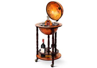 Costway Costway Globust Bar Minibar World Ball Wine Plank Con Rotelle
