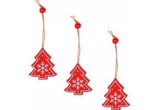 Springos 3 Pezzi, Cartellini In Legno, Decorazione Natalizia, Rosso, Cartellino…