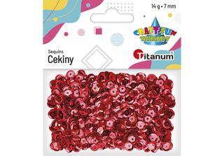 Cekiny OkrąGłE 7Mm X 14G Metaliczne Czerwone Titanum