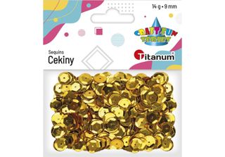 Cekiny OkrąGłE 9Mm X 14G Metaliczne ZłOte Titanum