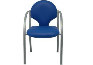Confezione 2 Sedie Hellin Grigio Chassis Similpiel Blu
