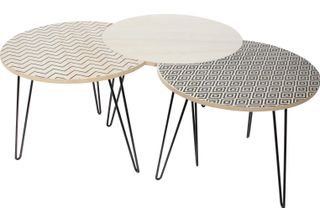 Set Di 3 Tavoli Bassi Grigi Home Deco Factory