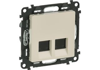 Doppio -Computer - Presa RJ45 Cat 6. Utp Valena Life Legrand - Crema