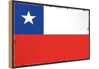 Vianmo Insegna In Legno 12X18 Cm Bandiera Chiles Flag Of Chile