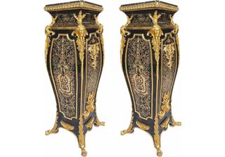 Casa Padrino Set Di Colonne Barocche Nero/Oro H. 125 Cm - Magnifici Mobili Baro…