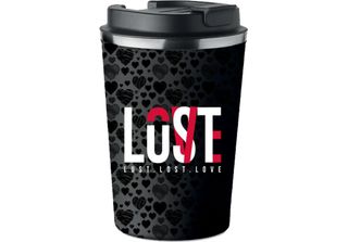 Tazza Termica Premium Valentine's Day Lust Lost Love Cuori Neri KT_189