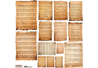 Aufkleber - Scraplove - Vecchie Note Musicali 1 - Vecchi Spartiti 1