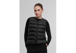 DáMská Vesta Urban Classics Ladies Button Puffer Vest Nero - M