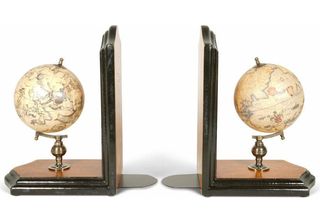 Authentic Models Fermalibri Globe, Fermalibri, Legno Di Noce, Metallo, GL009F