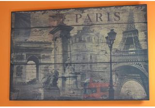 Vintage Paris Bus Painting - Stile Retrò