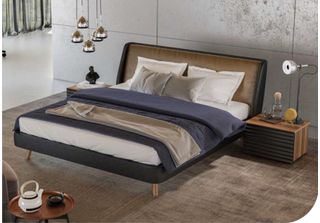 Set Camera Da Letto Letto 2X Comodino Mobili Completi Letti Noce Natura