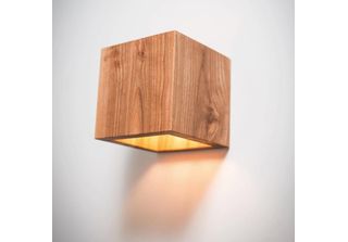 Lampada Da Parete In Legno A Forma Di Cubo, Orientabile Verso L'alto E Verso Il…