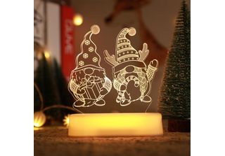 3D Christmas Night Light Led Illusion Lamp Warm White Battery Operated Night Li…