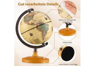 Mappamondo Costway 14 Cm, Mappa Inglese, Ruotabile A 360°, Mappamondo Con Base …