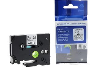 Rillstab 85513 Rillstab Schriftbandkassette, Schwarz/Weiß, 12 Mm X 8 M