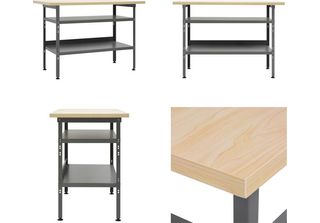 Vidaxl Banco Da Lavoro Grigio 120×60×85 Cm In Acciaio - Banco Da Lavoro - Banch…