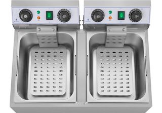 Royal Catering Friggitrice Elettrica Doppia - 2 X 10 Litri - 6400 W - Timer - -…