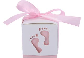 50Pcs Carino Baby Footprint Carta Candy Box Wedding Baby Shower Regalo Candy Bo…