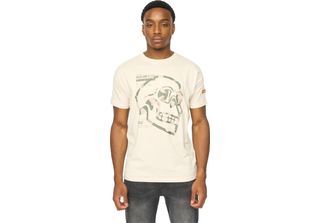 Duck And Cover - Maglietta "Skullmatic"" Da Uomo BG2179 (L) (Bianco Naturale)"