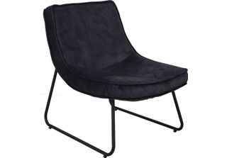 Happyment Poltrona Reclinabile Moderna - Velluto - Nero - Soggiorno - Con Bracc…