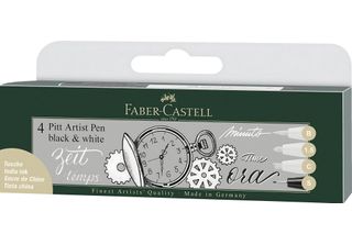 Faber Castell FC-167151 Tekenstift Faber-Castell Set Pitt Artist Pen Zwart En W…