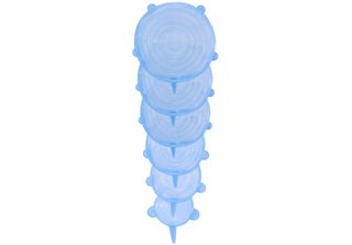Intirilife 6X Coperchi Universali Riutilizzabili In Silicone Blu - 6 Coperchi K…