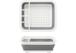 Scolapiatti Pieghevole Intirilife In Grigio E Bianco Per Il Campeggio, La Casa …