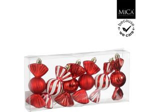 Ornamento Edelman Rosso Confetto 6 Pezzi - L5Xb3,5Xh10Cm | 2 Pezzi