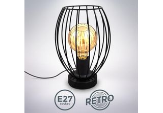 B.K.Licht, Lampada Da Comodino Con Paralume In Filo Metallico, Attacco Per Lamp…
