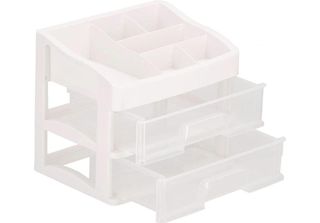 Organizzatore Per Cosmetici, In Plastica, 3 Livelli, 2 Cassetti, Bianco, 30X25X…