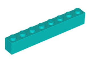 Lego® 10 Pezzi 3008 Brick 1X8 Part Basic Bricks 10 Turchese Scuro