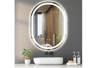 Specchio Da Bagno Sanitemodar Led 50 X 70 Cm, Illuminazione Ovale, Luci A Tre C…