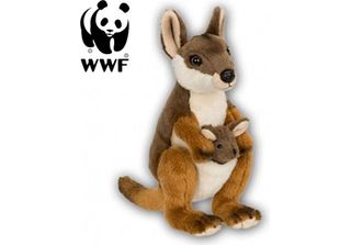 Canguro Peluche Wwf Con Bambino (19 Cm) Peluche Realistico Kangaroo Joey