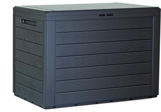 Prosperplast Woodebox Antracite 190L, Cassone Da Giardino
