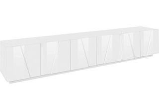 Dmora Mobile Porta Tv Aemilor 44X244X46H Cm Bianco Lucido, Apertura Battente 3 …