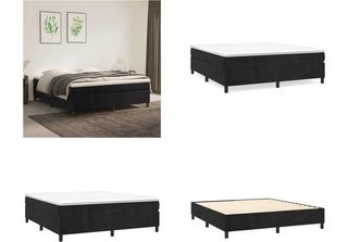 Vidaxl Letto Boxspring Nero 160X200 Cm In Velluto - Boxspring Bed - Boxspringbe…