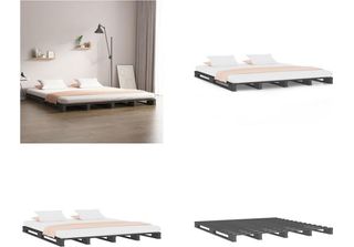 Vidaxl Letto Pallet Grigio 120X200 Cm In Pino Massiccio - Letto Pallet - Letti …