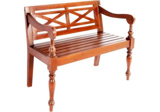 Vidaxl Panca Batavia 98 Cm Mogano Legno Massiccio Marrone Scuro - Panca - Panch…