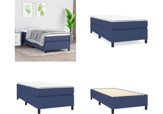 Vidaxl Letto Boxspring Blu 90X200 Cm In Tessuto - Letto Boxspring - Boxspringbe…