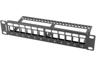 Lanberg Patch Panel Blank 12 Port 1U 10" Black"