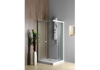 Cabine Doccia Aqualine - Cabina Doccia Quadrata, 700X700 Mm, Vetro Satinato Bri…