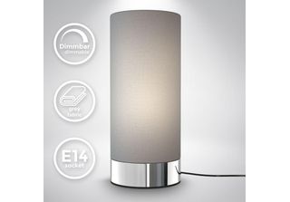 B.K.Licht I Lampada Da Tavolo In Tessuto Grigio I Funzione Touch I Funzione Tou…