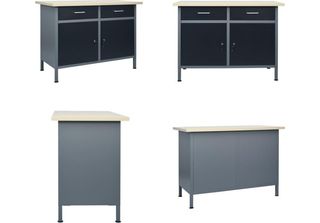 Vidaxl Banco Da Lavoro Nero 120X60X85 Cm In Acciaio - Banco Da Lavoro - Banchi …