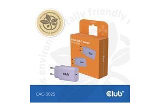 Club 3D Club3D Lifestyle Caricabatterie USB-C 30 Watt, 2 Pezzi Viola Retail