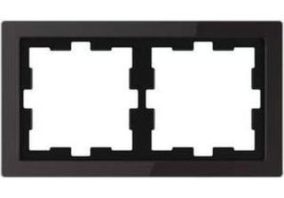 Merten MEG4020-6503 Cornice Per Vetro D-Life, A 2 Ingressi, Nero Onice
