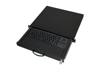 Aixcase AIX-19K1UKDETB-B Aixcase 19" Rack 1U Tastatur De Trackball PS2&USB Schw…