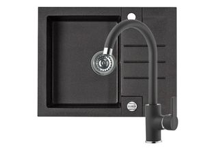 Alveus Cz Set Lavello Alveus Rock 30 Nero + Miscelatore Alveus Tonia Nero