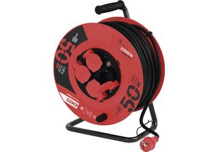 Avvolgicavo Professionale Emos IP44, Cavo Da 50 M Con 4 Prese A Terra, Gomma Da…