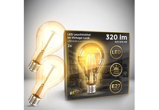 B.K.Licht 2Er Set A75 Edison Vintage Bulb I E27 4W 2200K 320Lm I Bianco Caldo I…